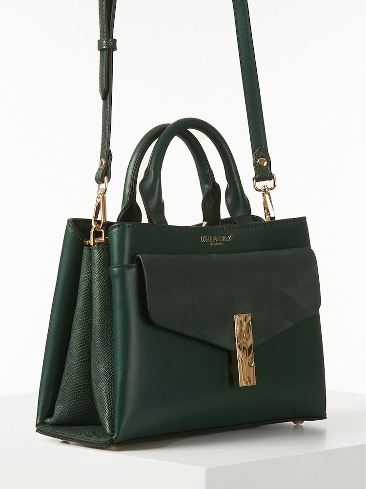 Luella Grey Green Kristie Cross-Body Tote Bag - Image 6 of 6