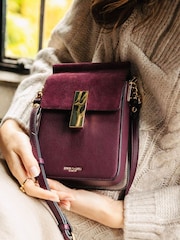 Luella Grey Burgundy Tamsin Phone Cross-Body Bag - Image 1 of 6