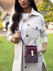 Luella Grey Burgundy Tamsin Phone Cross-Body Bag - Image 2 of 6