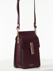 Luella Grey Burgundy Tamsin Phone Cross-Body Bag - Image 4 of 6