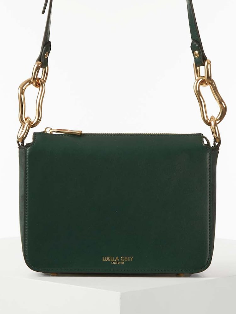 Luella Grey Green Margarita Zip Top Crossbody Bag - Image 1 of 6