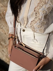 Розовый - Сумка с длинным ремешком и молнией Luella Grey Ivy - Image 3 of 6