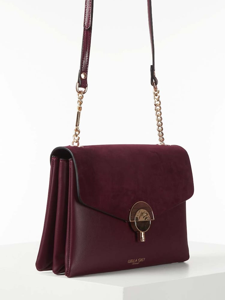 Luella Grey Burgundy Peta Cross-Body Bag - Image 2 of 6