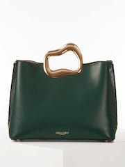 Luella Grey Green Amy Metal Handle Tote - Image 1 of 6