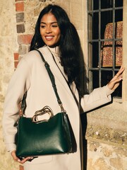 Luella Grey Green Amy Metal Handle Tote - Image 5 of 6