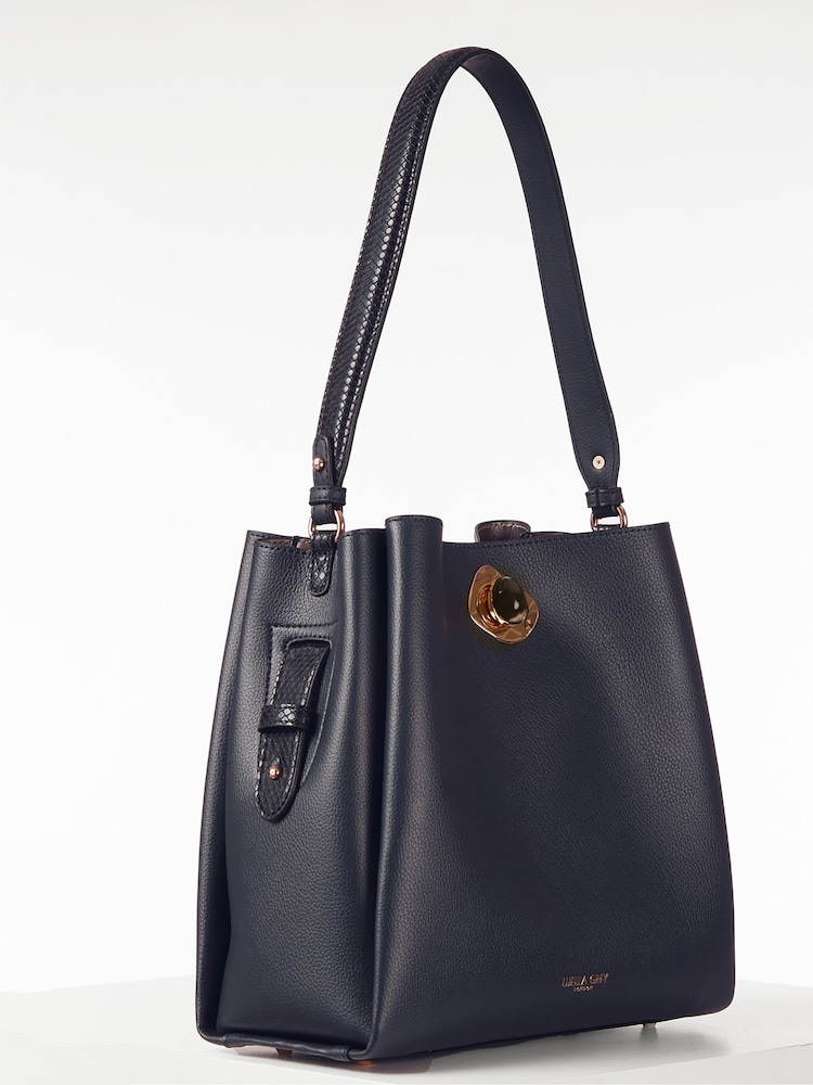Luella Grey Blue Henri Hobo Winter Tote Bag - Image 2 of 6