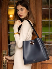 Luella Grey Blue Henri Hobo Winter Tote Bag - Image 4 of 6