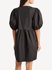 GANNI Black Poplin Tie String Mini Dress - Image 2 of 4