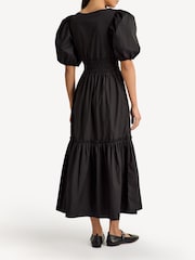 GANNI Black Poplin Midi Smock Dress - Image 2 of 3