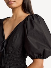 GANNI Black Poplin Midi Smock Dress - Image 3 of 3