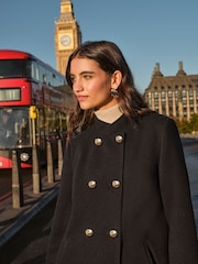 Friends Like These Black Funnel Neck Dolly Coat - Image 4 of 5