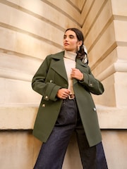 Friends Like These Khaki Mid Length Belted Trench Coat - Image 4 of 5