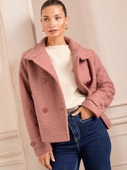 Love & Roses Pink Short Funnel Neck Jacket - Image 1 of 1