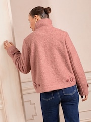 Love & Roses Pink Short Funnel Neck Jacket - Image 4 of 5