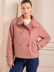 Love & Roses Pink Short Funnel Neck Jacket - Image 5 of 5