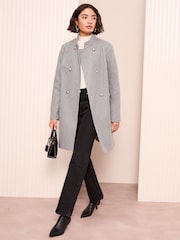 Friends Like These Grey Funnel Neck Dolly Coat - Image 2 of 5
