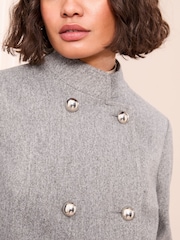 Friends Like These Grey Funnel Neck Dolly Coat - Image 5 of 5
