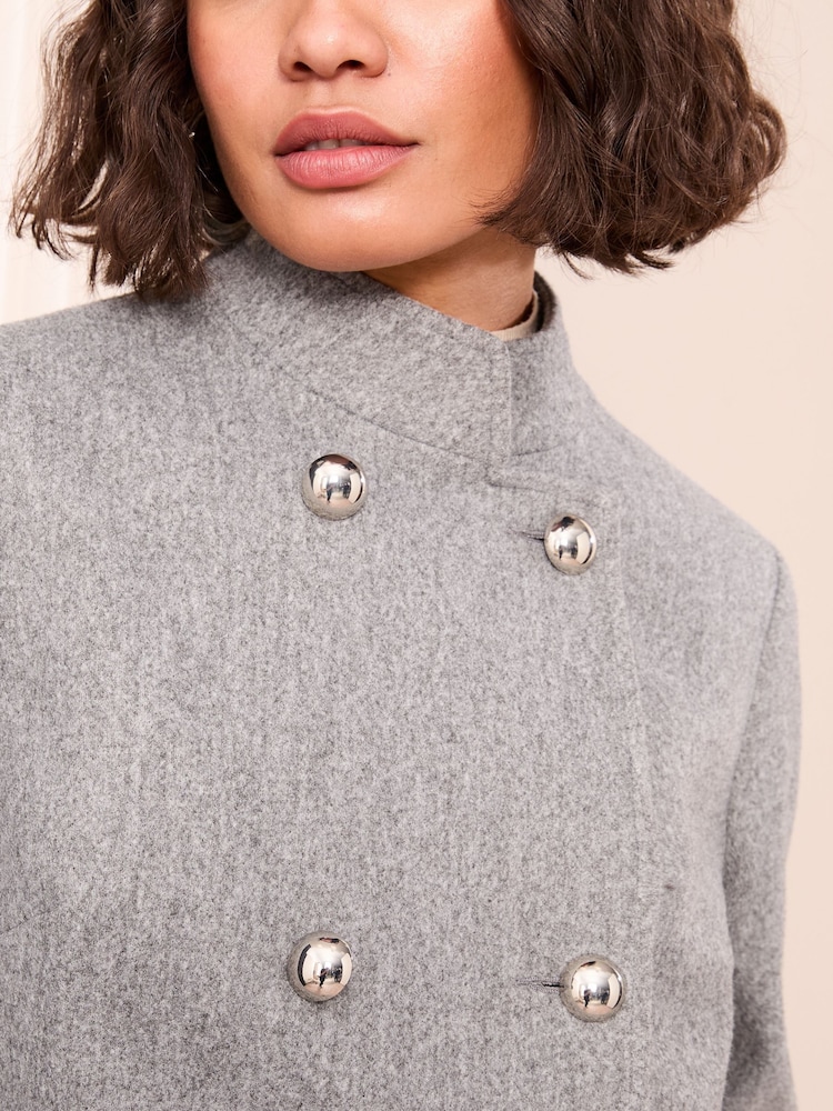 Friends Like These Grey Funnel Neck Dolly Coat - Image 5 of 5