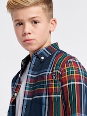 U.S. Polo Assn. Blue Boys Variation Check 100% Cotton Twill Shirt - Image 2 of 8