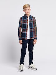 U.S. Polo Assn. Blue Boys Variation Check 100% Cotton Twill Shirt - Image 3 of 8