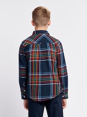 U.S. Polo Assn. Blue Boys Variation Check 100% Cotton Twill Shirt - Image 4 of 8