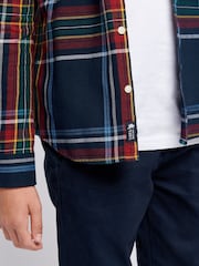 U.S. Polo Assn. Blue Boys Variation Check 100% Cotton Twill Shirt - Image 5 of 8