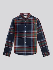 U.S. Polo Assn. Blue Boys Variation Check 100% Cotton Twill Shirt - Image 6 of 8
