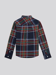 U.S. Polo Assn. Blue Boys Variation Check 100% Cotton Twill Shirt - Image 7 of 8