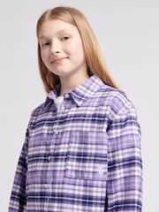 U.S. Polo Assn. Pink Girls Brushed Check 100% Cotton Shirt - Image 2 of 7