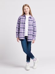 U.S. Polo Assn. Pink Girls Brushed Check 100% Cotton Shirt - Image 3 of 7