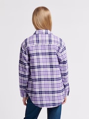 U.S. Polo Assn. Pink Girls Brushed Check 100% Cotton Shirt - Image 4 of 7