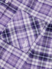 U.S. Polo Assn. Pink Girls Brushed Check 100% Cotton Shirt - Image 7 of 7