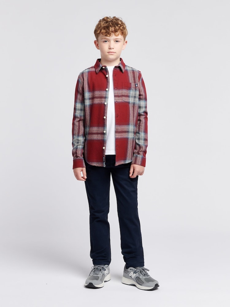 U.S. Polo Assn. Red Boys Ombre Check 100% Cotton Shirt - Image 3 of 8