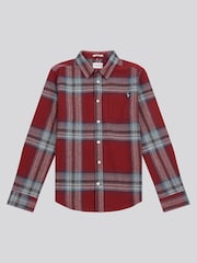 U.S. Polo Assn. Red Boys Ombre Check 100% Cotton Shirt - Image 5 of 8