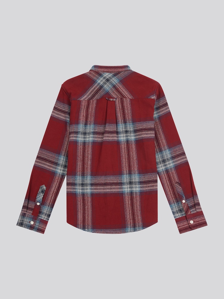 U.S. Polo Assn. Red Boys Ombre Check 100% Cotton Shirt - Image 6 of 8