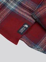 U.S. Polo Assn. Red Boys Ombre Check 100% Cotton Shirt - Image 8 of 8