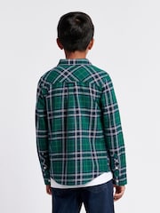 U.S. Polo Assn. Green Boys Brushed Flannel Heavyweight Check 100% Cotton Shirt - Image 2 of 7