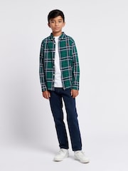 U.S. Polo Assn. Green Boys Brushed Flannel Heavyweight Check 100% Cotton Shirt - Image 3 of 7
