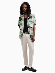AllSaints Cream Tallis Trousers - Image 2 of 6