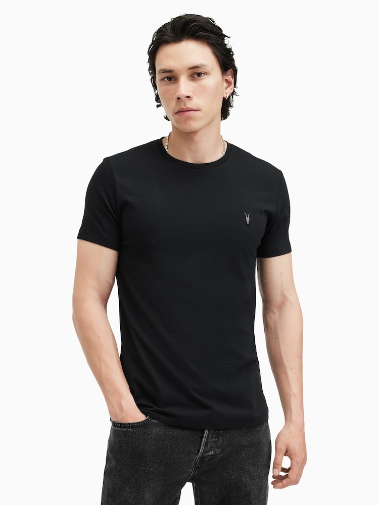 AllSaints Black Tonic Short Sleeve Crew T-Shirt - Image 1 of 7