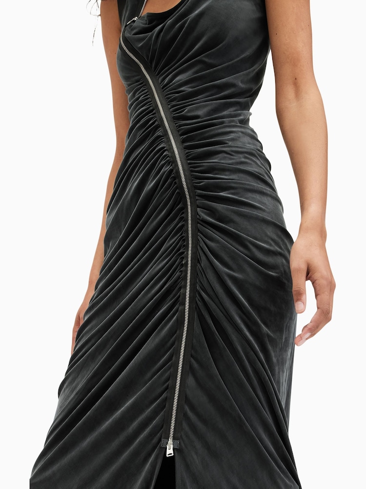 AllSaints Black Umbra Dress - Image 4 of 7