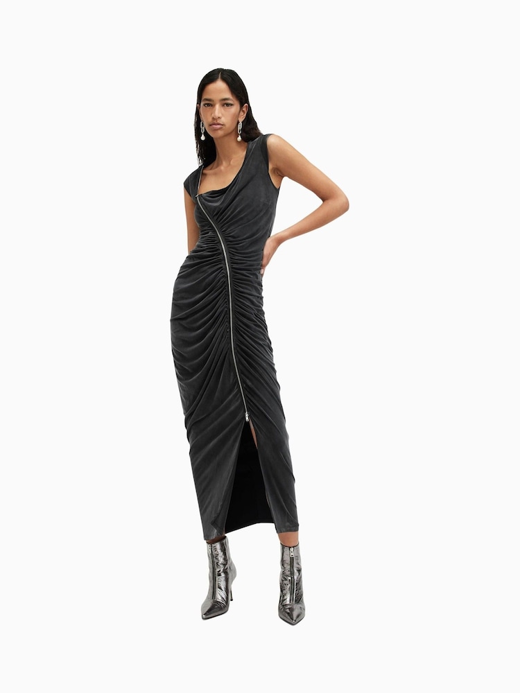 AllSaints Black Umbra Dress - Image 5 of 7