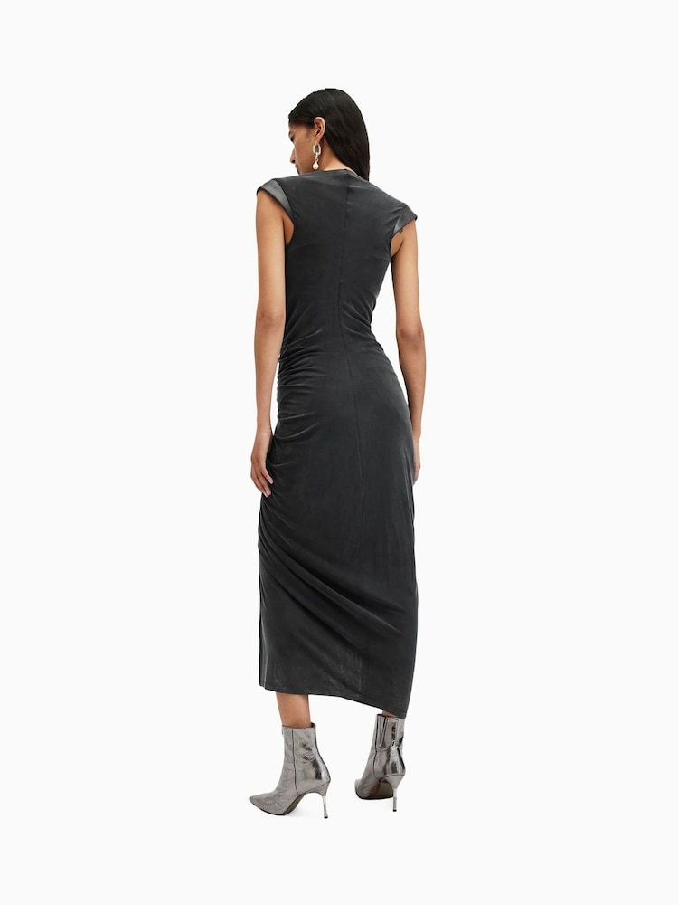 AllSaints Black Umbra Dress - Image 6 of 7