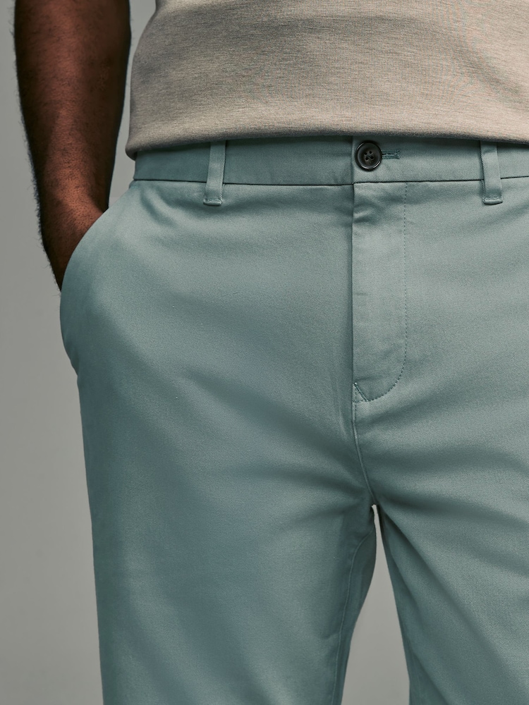 Blauwgroen - Straight fit - Stretchy chino - Image 5 of 9