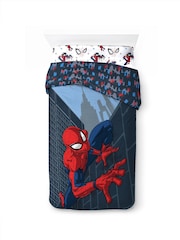 Spider-Man Blue Marvel Spiderman City Streets Duvet Cover, Fitted Sheet & Pillowcase Set - Image 3 of 6