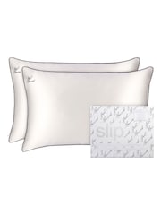 Slip White 100% Pure Silk Standard Just Married Pillowcase Set (Worth £178) - Image 1 of 5