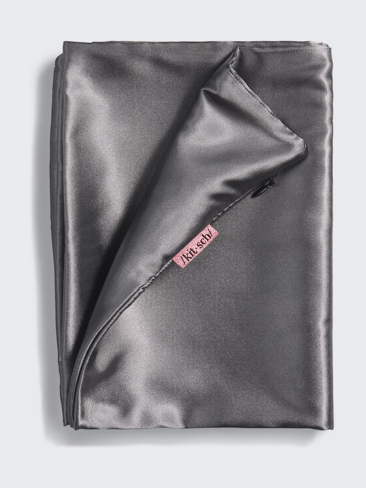 Kitsch Charcoal Satin Pillowcase - Image 2 of 4