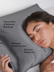 Kitsch Charcoal Satin Pillowcase - Image 4 of 4