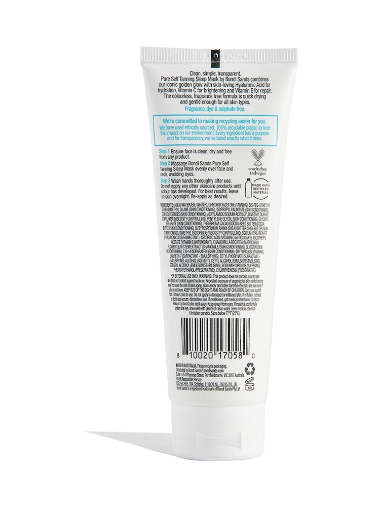 Bondi Sands Pure Self Tanning Sleep Mask for All Skin Tones 75ml - Image 2 of 3