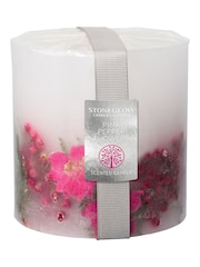 Stoneglow Pink Pepper Flowers Natures Gift Pillar Scented Candle - Image 1 of 2
